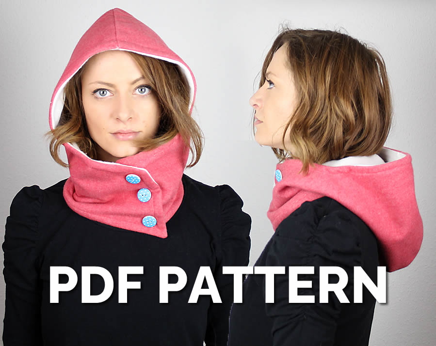 Balaclava sewing pattern | sew a Hooded Scarf for fleece and teddy ...